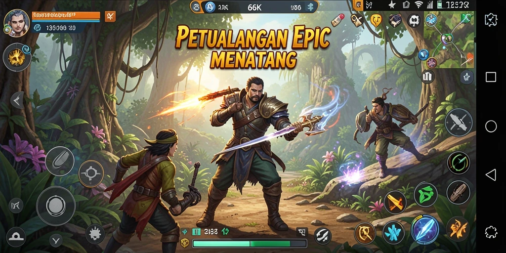 Tampilan gameplay seru di dunia petualangan 66K.