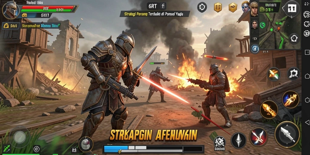 Tampilan gameplay 6RT dengan pertempuran strategis yang epik.