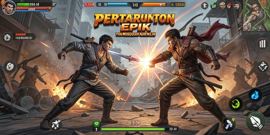 Tampilan aksi seru dalam gameplay <strong>8364</strong> yang memukau.