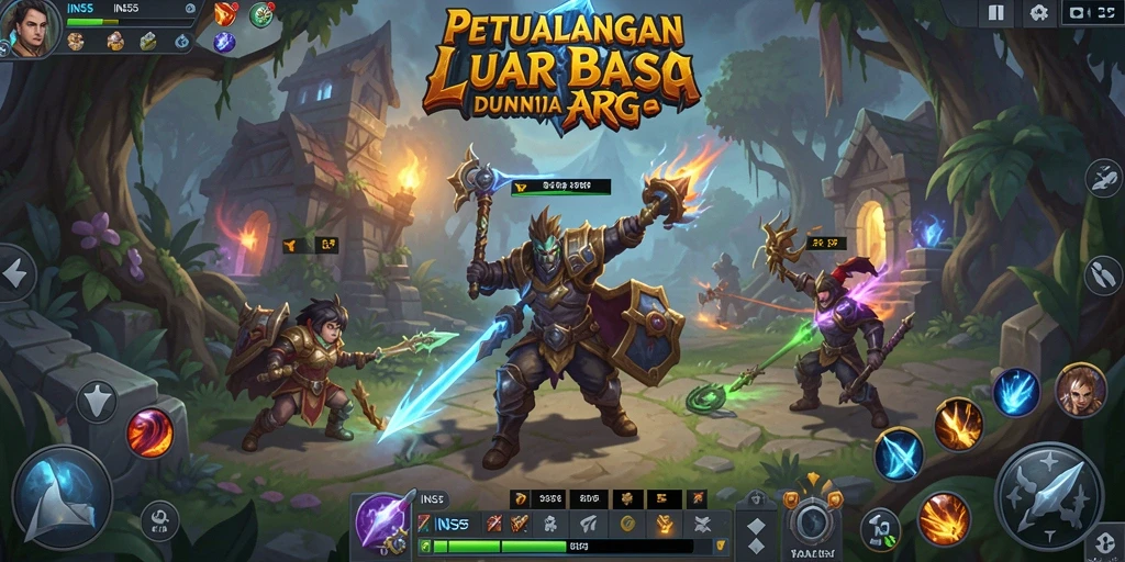 Screenshot gameplay INS55 dengan aksi pertarungan ARPG yang seru.