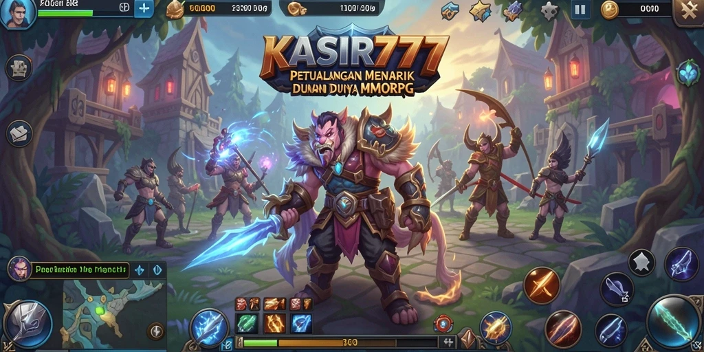 Screenshot KASIR777 menampilkan aksi heroik dalam pertempuran melawan monster.