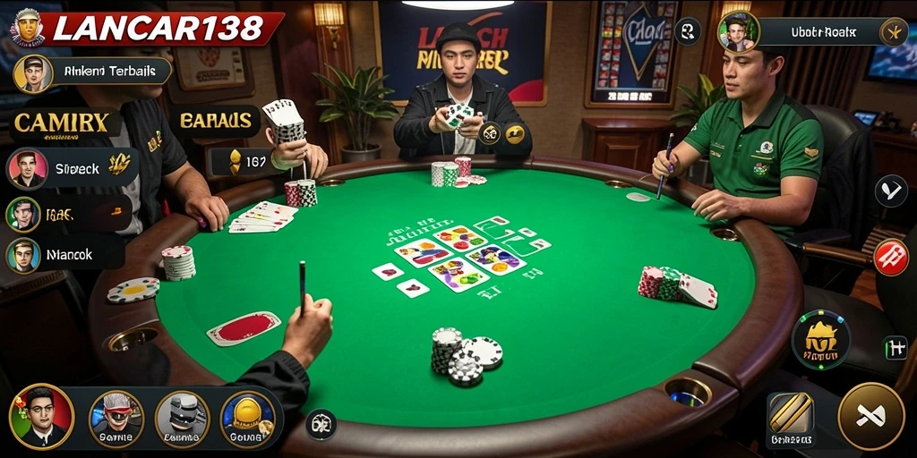 Screenshot gameplay LANCAR138 yang menampilkan aksi Poker yang mendebarkan.
