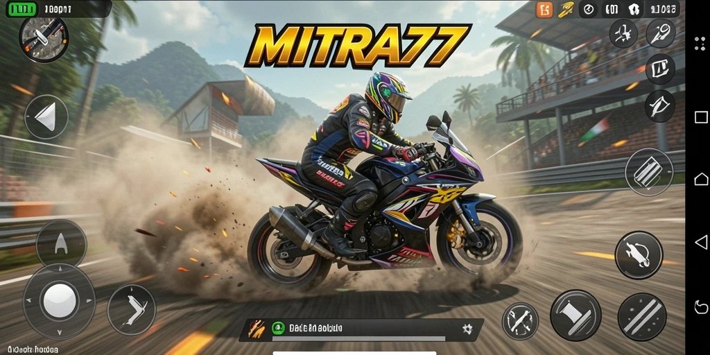 Gameplay menarik balapan motor di MITRA77.