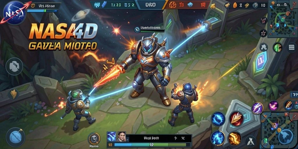 Tampilan gameplay seru dari NASA4D dengan pertarungan strategis.