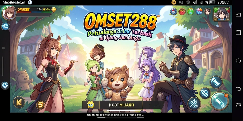 Screenshot gameplay OMSET288 menampilkan karakter dan aksi anime yang menakjubkan.