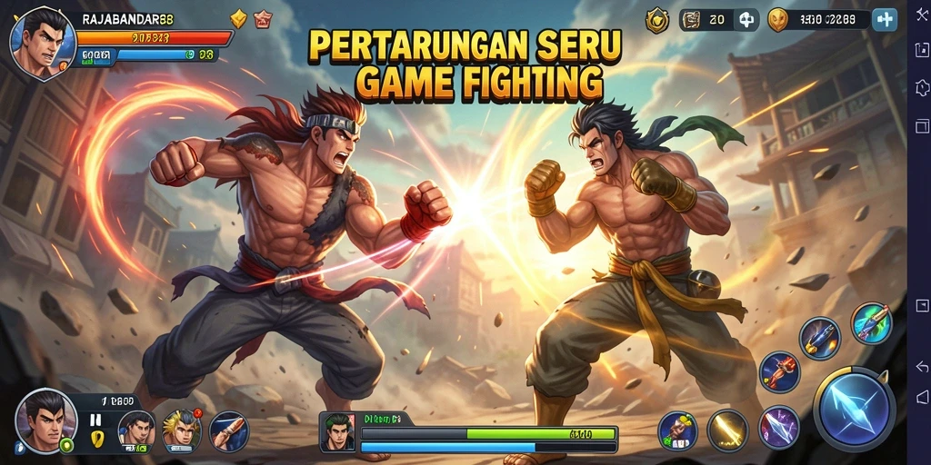 Tangkapan layar gameplay pertarungan seru di RAJABANDAR88.