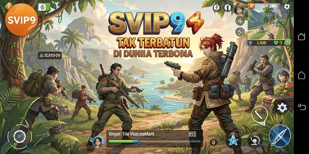 Screenshot gameplay SVIP9 menampilkan eksplorasi dunia terbuka yang luas.