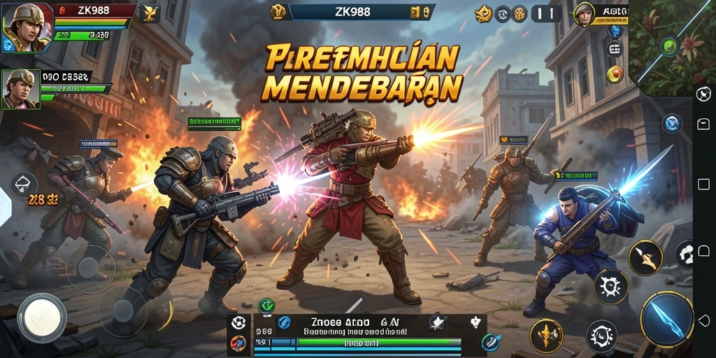 Tangkapan layar ZK988 menampilkan aksi pertempuran yang spektakuler.